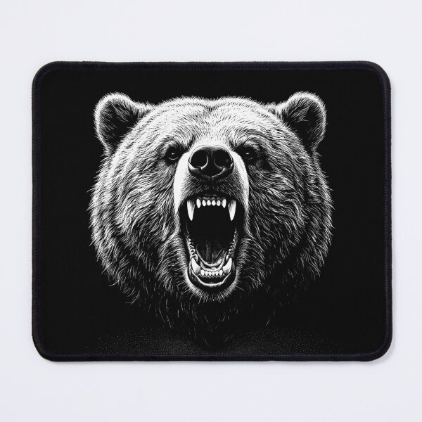 Item preview, Ursus Horribilis: Roaring Grizzly Bear Scratchboard Art Print designed and sold by FreiherrPK.