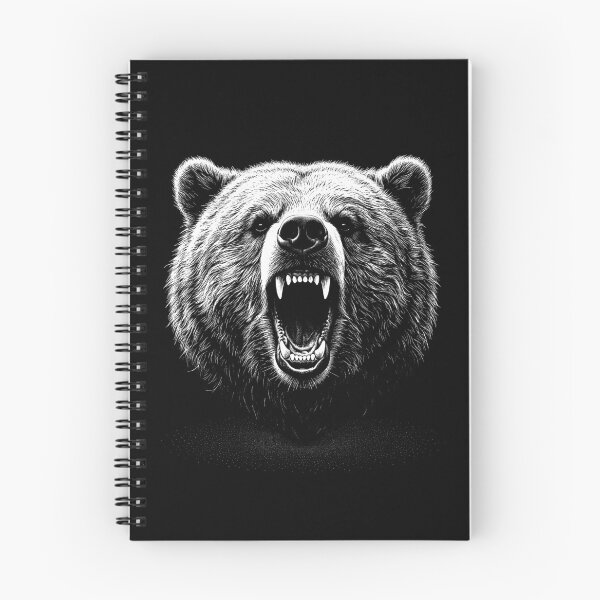 Item preview, Ursus Horribilis: Roaring Grizzly Bear Scratchboard Art Print designed and sold by FreiherrPK.