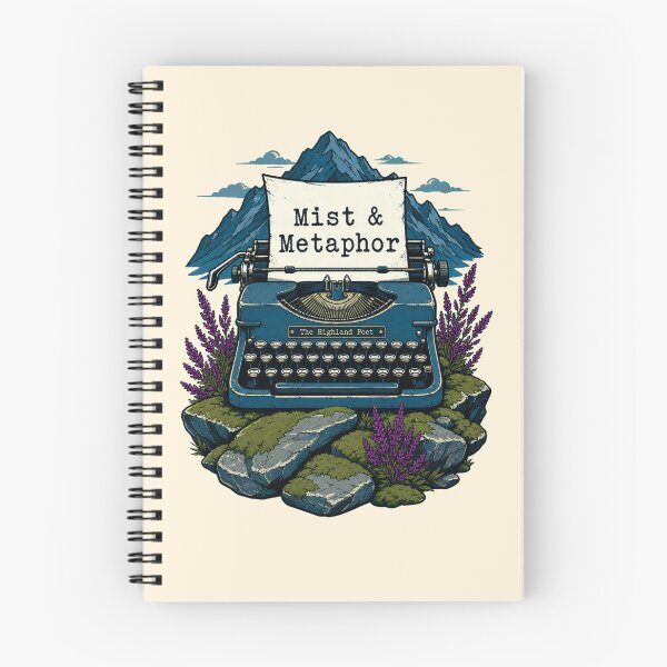 Item preview, The Highland Poet — Vintage Typewriter & Mountain Graphic designed and sold by KAYJAY DESIGNS.