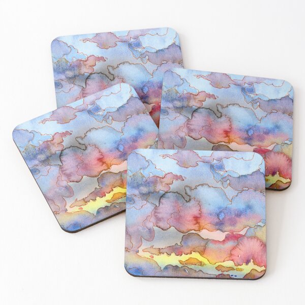 Item preview, Pastel Blue and Pink Abstract Watercolour Cloudscape designed and sold by ArithraStudio.