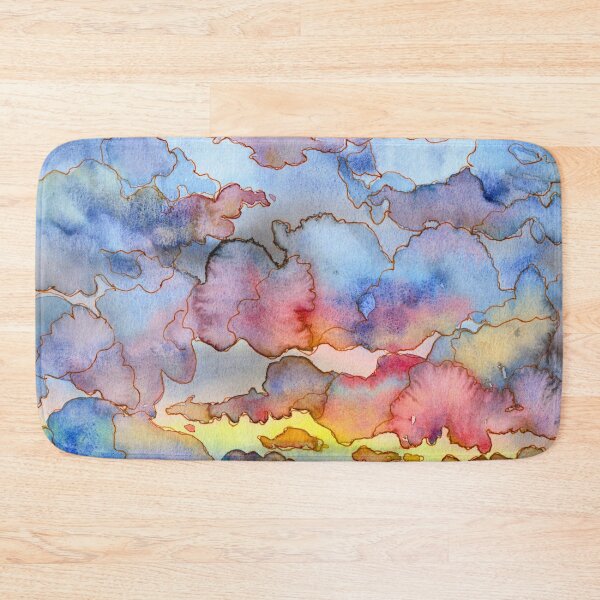Item preview, Pastel Blue and Pink Abstract Watercolour Cloudscape designed and sold by ArithraStudio.