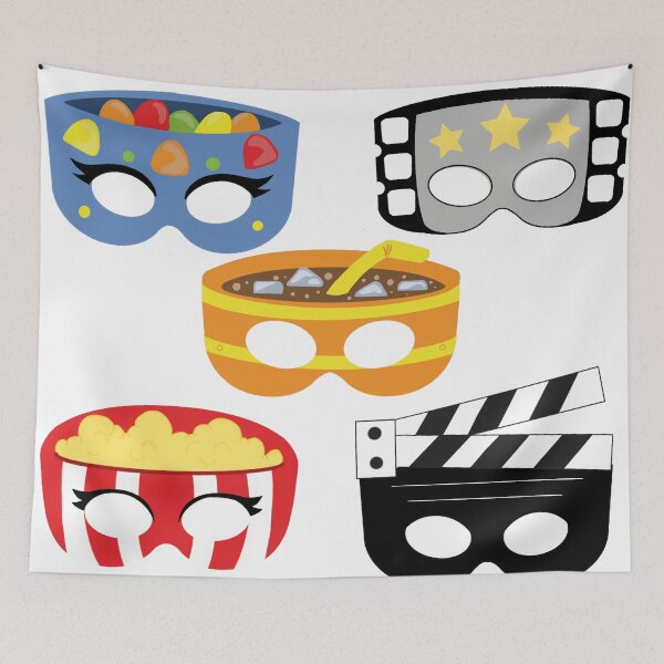 Item preview, Movie Night Party Masks Sticker Sheet — Film Popcorn Soda Candy Pack designed and sold by LYAN-STORE.