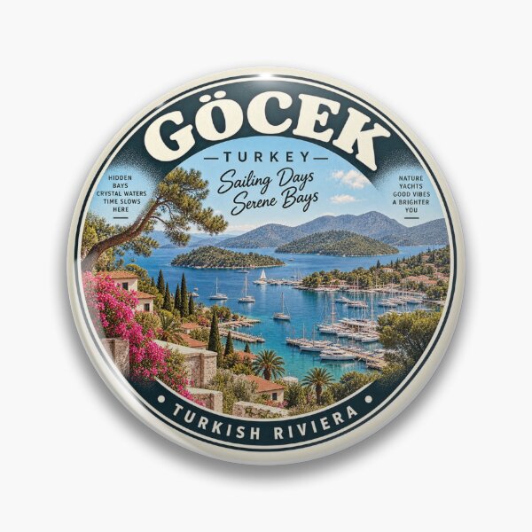 Item preview, Gocek Turkey Vintage Travel Badge – Turkish Riviera Sailing Souvenir designed and sold by DreamPaw Studio.