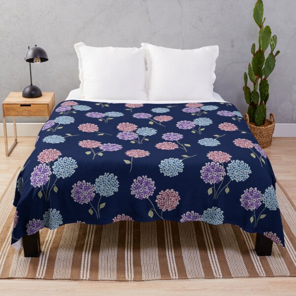 Item preview, Hydrangeas (blue bg) designed and sold by flowerheadria.