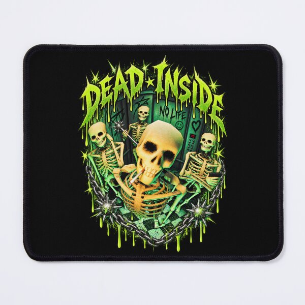 Item preview, Dead Inside Skeletons – Neon Green Grunge Gothic Skull Design designed and sold by HimikoDesk.