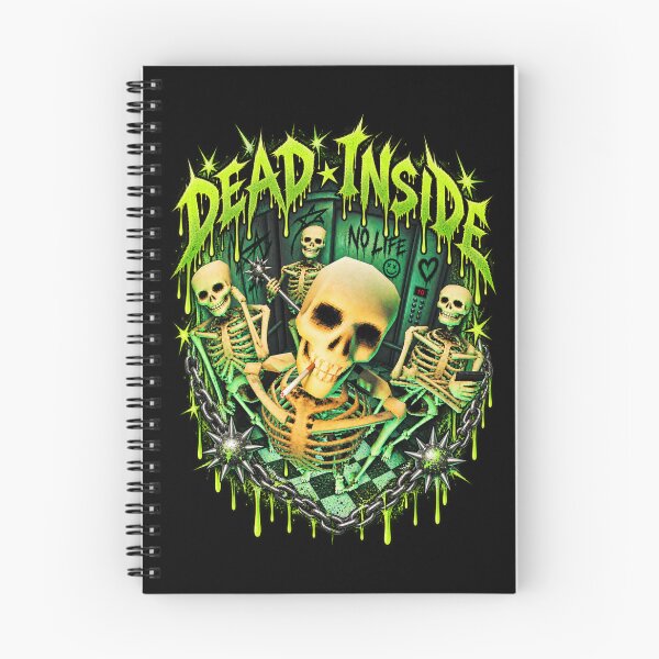 Item preview, Dead Inside Skeletons – Neon Green Grunge Gothic Skull Design designed and sold by HimikoDesk.