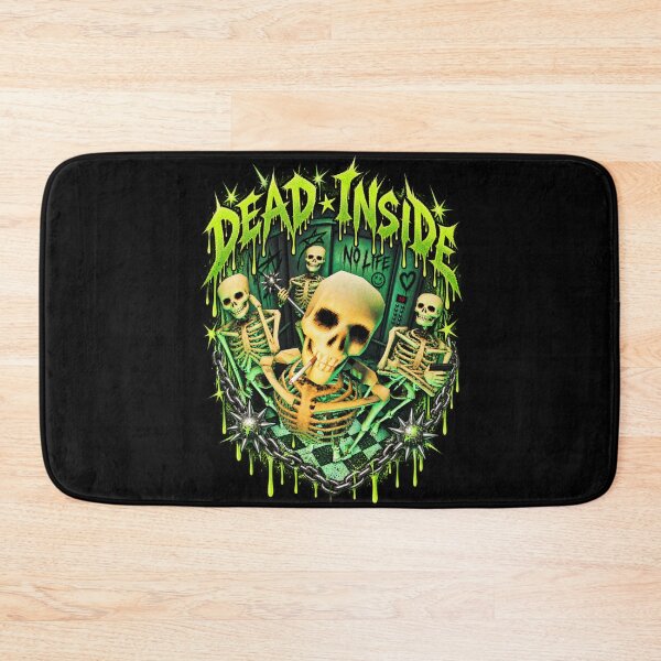 Item preview, Dead Inside Skeletons – Neon Green Grunge Gothic Skull Design designed and sold by HimikoDesk.
