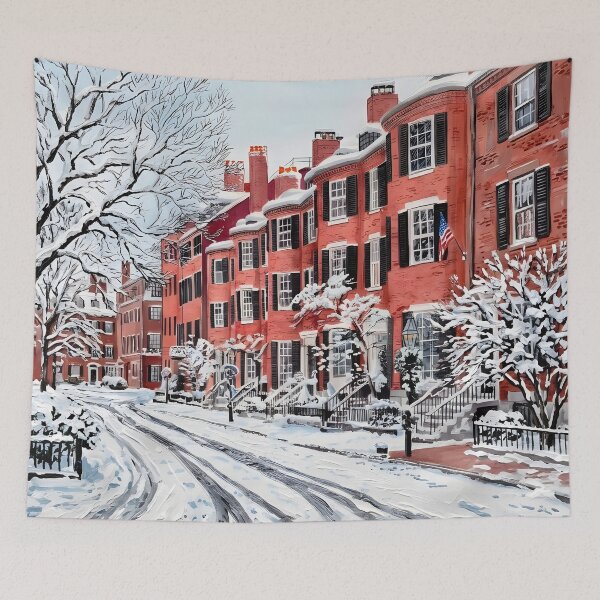 Item preview, Beacon Hill Winter  Acrylic Travel Print Boston designed and sold by POSTERIOCREW.