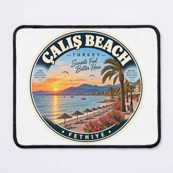 Item preview, Calis Beach Turkey Vintage Travel Badge – Fethiye Sunset Souvenir designed and sold by DreamPaw Studio.