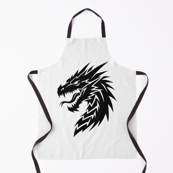 Item preview, Tribal Dragon Head - Black Silhouette Tattoo Style Art designed and sold by DragonSerpent Ink.