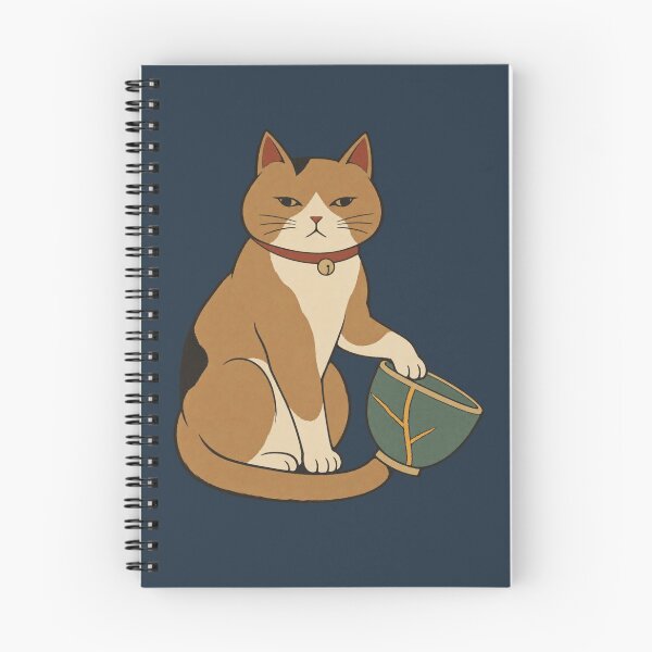 Item preview, Japanese Cat and the Kintsugi Bowl | Ukiyo-e Woodblock designed and sold by Planthem.