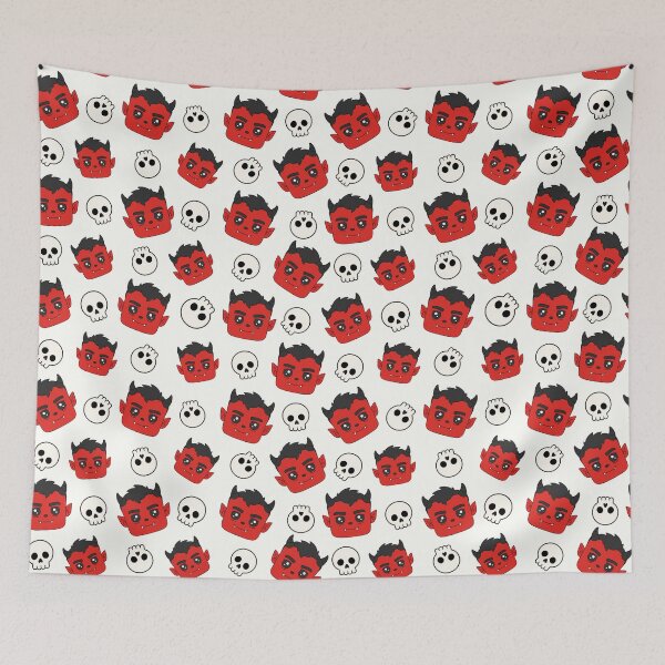 Item preview, Cute Devil and Skull Halloween Pattern designed and sold by teeperfect.