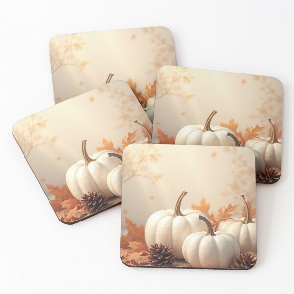 Item preview, White Pumpkins and Autumn Leaves — Cozy Neutral Fall Harvest Photo designed and sold by LYAN-STORE.