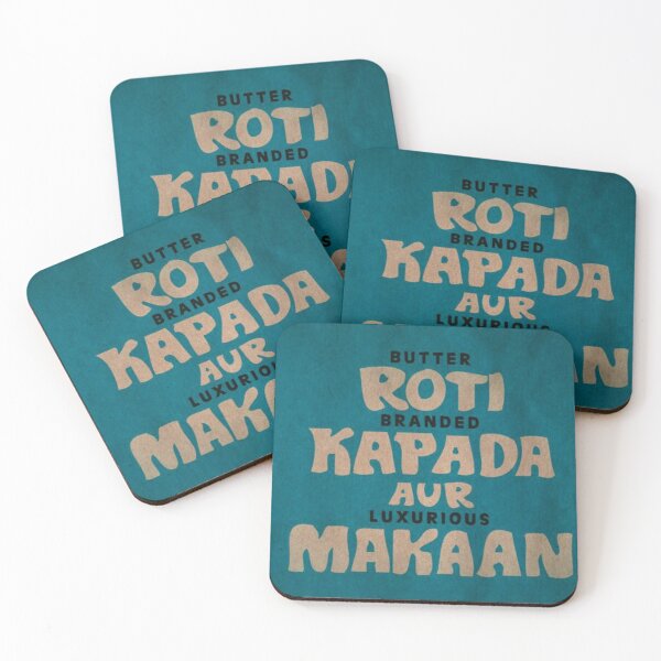 Item preview, Butter Roti Branded Kapada Aur Luxurious Makaan Funny Indian Hindi Typography designed and sold by Manga Mouth Piece .