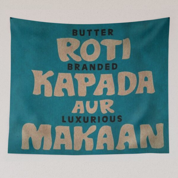 Aperçu de l'œuvre Butter Roti Branded Kapada Aur Luxurious Makaan Funny Indian Hindi Typography créée et vendue par Manga Mouth Piece .