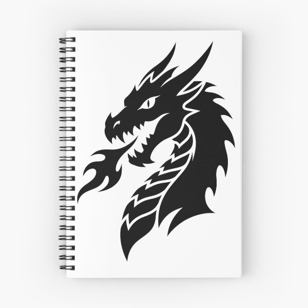 Item preview, Fire Breathing Tribal Dragon - Black Flame Silhouette Art designed and sold by DragonSerpent Ink.
