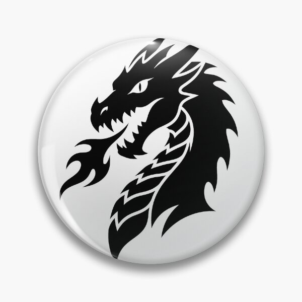 Item preview, Fire Breathing Tribal Dragon - Black Flame Silhouette Art designed and sold by DragonSerpent Ink.
