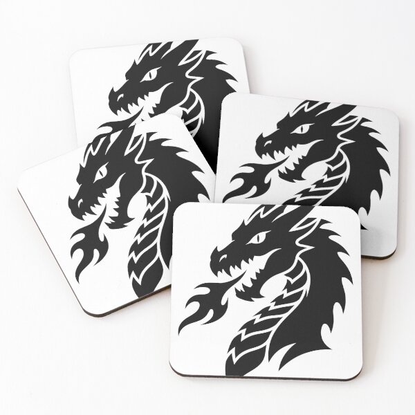 Item preview, Fire Breathing Tribal Dragon - Black Flame Silhouette Art designed and sold by DragonSerpent Ink.