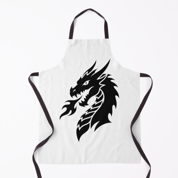 Item preview, Fire Breathing Tribal Dragon - Black Flame Silhouette Art designed and sold by DragonSerpent Ink.