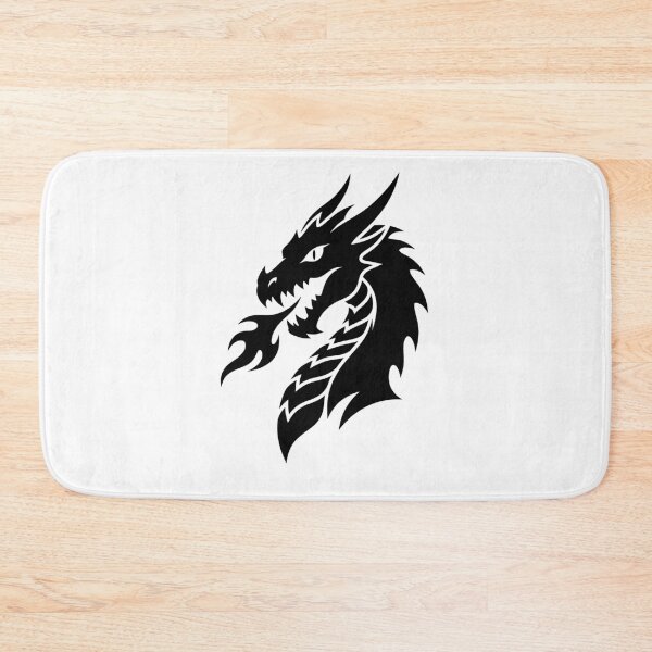 Item preview, Fire Breathing Tribal Dragon - Black Flame Silhouette Art designed and sold by DragonSerpent Ink.