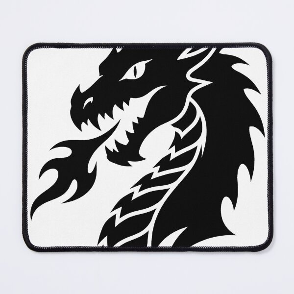 Item preview, Fire Breathing Tribal Dragon - Black Flame Silhouette Art designed and sold by DragonSerpent Ink.