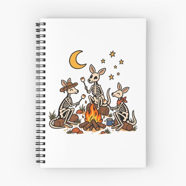 Item preview, Skeleton Kangaroo Campfire Marshmallow Night Camping Aussie Outback designed and sold by Yellowriversss.