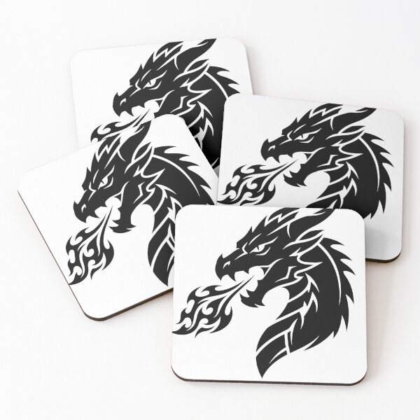 Item preview, Spiked Horn Tribal Dragon - Black Silhouette Sticker Art designed and sold by DragonSerpent Ink.