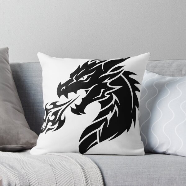 Item preview, Spiked Horn Tribal Dragon - Black Silhouette Sticker Art designed and sold by DragonSerpent Ink.