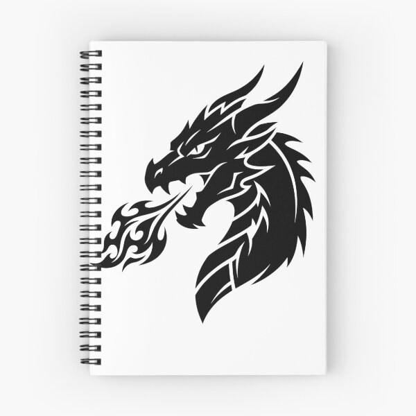 Item preview, Spiked Horn Tribal Dragon - Black Silhouette Sticker Art designed and sold by DragonSerpent Ink.