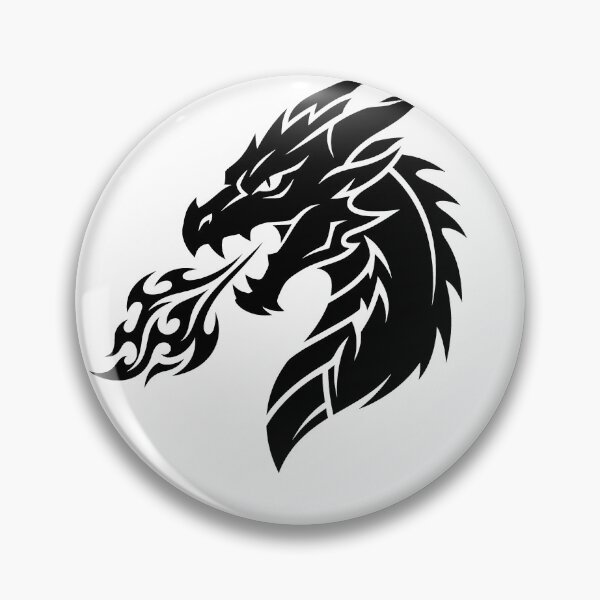 Item preview, Spiked Horn Tribal Dragon - Black Silhouette Sticker Art designed and sold by DragonSerpent Ink.