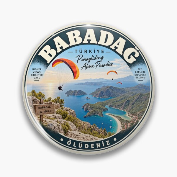 Item preview, Babadag Turkey Vintage Travel Badge – Oludeniz Paragliding Souvenir designed and sold by DreamPaw Studio.
