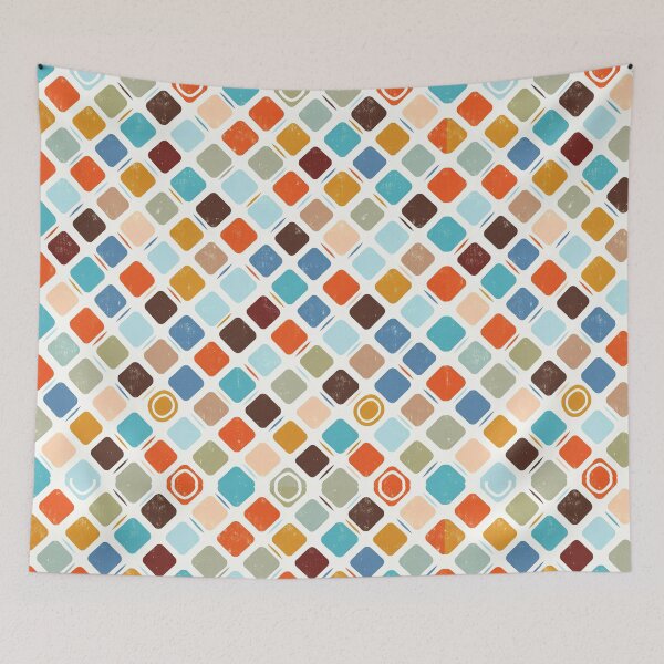 Item preview, Organic Diamond Mosaic – Mid Century Modern Geometric Retro Pattern, 1950s Vintage Textile Design designed and sold by Tamas Das.