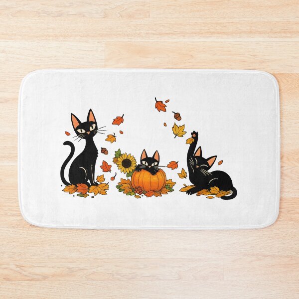 Item preview, Three Cute Black Cats Cozy Autumn Minimalist Fall lovers Gift  designed and sold by Artycom.