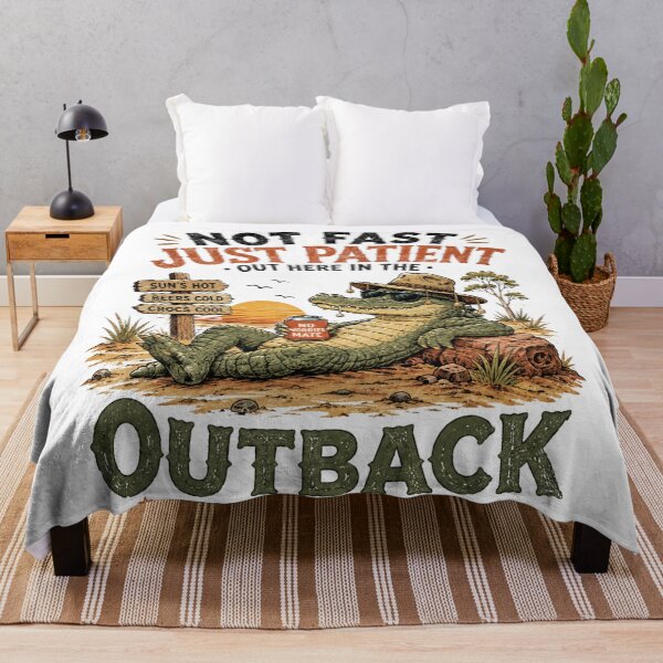 Item preview, Not Fast Just Patient Outback Crocodile No Worries Mate Aussie Sunset designed and sold by Yellowriversss.
