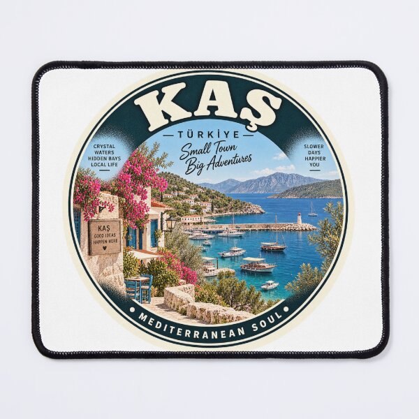 Item preview, Kas Turkey Vintage Travel Badge – Mediterranean Soul Retro Souvenir designed and sold by DreamPaw Studio.