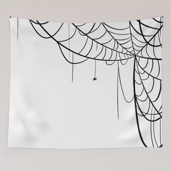 Item preview, Spooky Spider Web Corner Frame — Hanging Cobweb Line Art Vector designed and sold by LYAN-STORE.