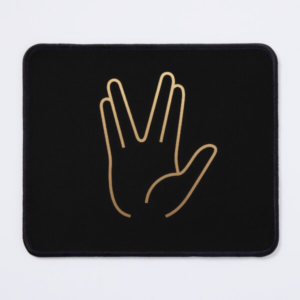 Item preview, Vulcan Salute Hand Sign Live Long and Prosper Minimalist Gold Art designed and sold by Kate1art.