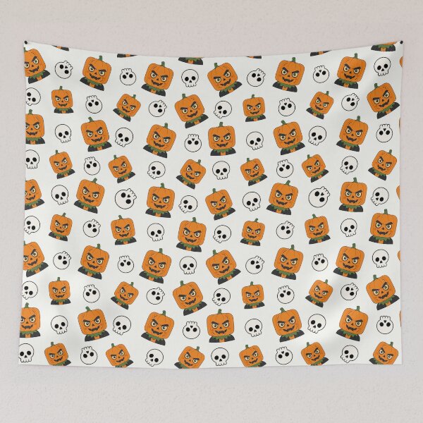 Item preview, Cute Halloween Pumpkin and Skull Pattern designed and sold by teeperfect.