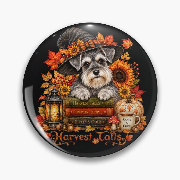 Item preview, Miniature Schnauzer Halloween Witch Autumn Harvest designed and sold by Cute & Sassy Custom Gifting Boutiques.