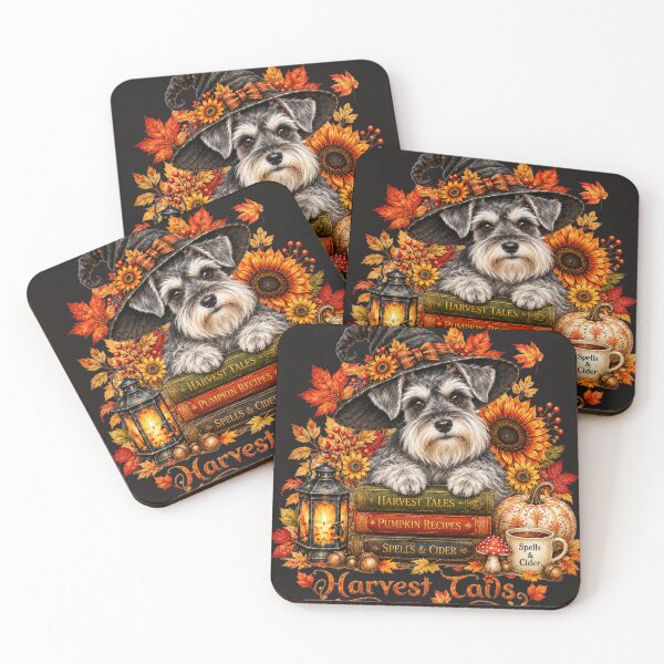 Item preview, Miniature Schnauzer Halloween Witch Autumn Harvest designed and sold by Cute & Sassy Custom Gifting Boutiques.