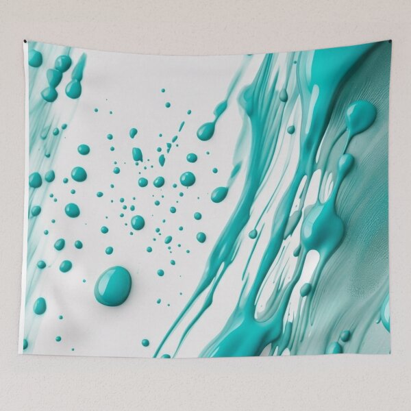 Item preview, Vibrant Cyan Paint Splatter Art designed and sold by ShivCraftStudio.
