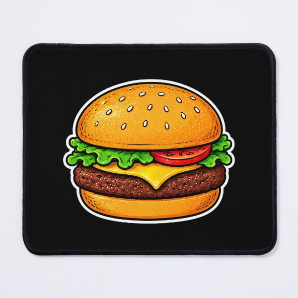 Item preview, Classic Burger Cartoon Sticker – Cheeseburger Food Illustration designed and sold by Auraphonix.