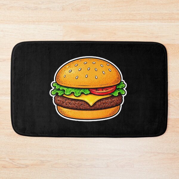 Item preview, Classic Burger Cartoon Sticker – Cheeseburger Food Illustration designed and sold by Auraphonix.