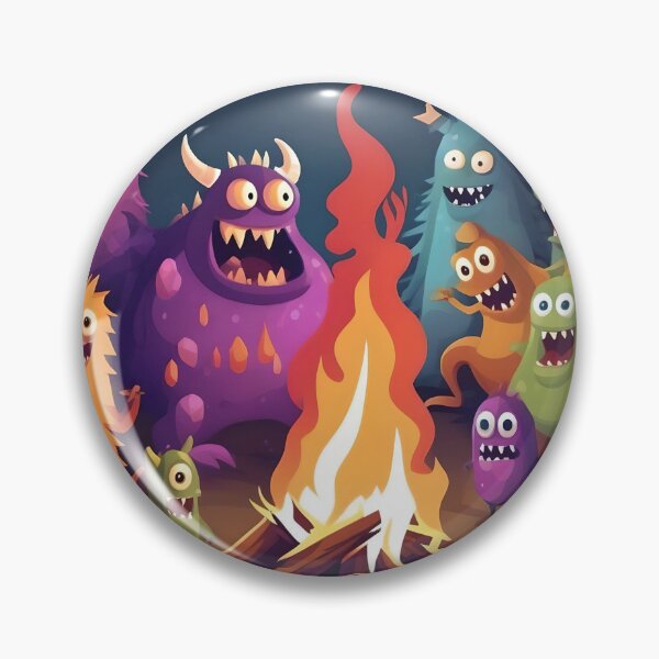 Item preview, Cute Monsters Around Campfire — Funny Camping Gift designed and sold by Pandanime.
