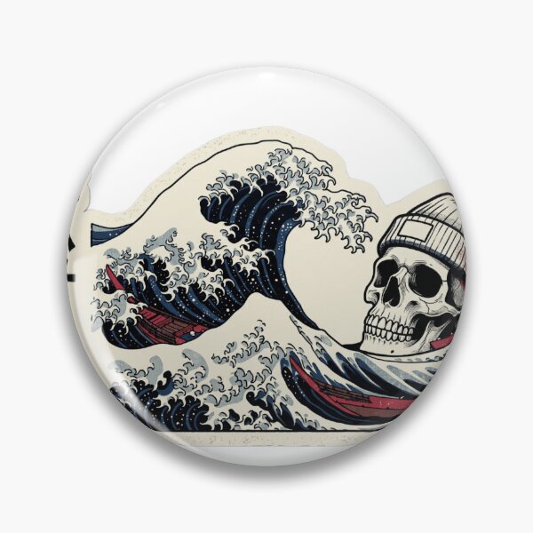 Item preview, Japanese Great Wave Skull Streetwear | Dark Ocean Samurai Art designed and sold by BlackSyeth.