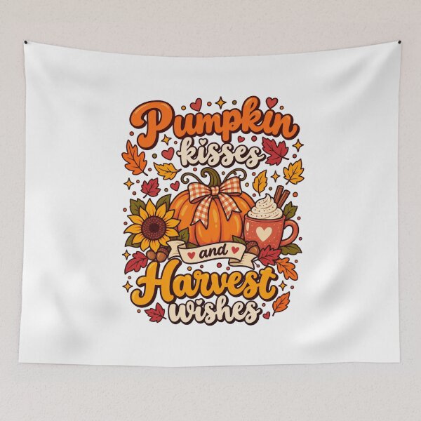 Item preview, Pumpkin kisses and Harvest wishes   designed and sold by LuveraxArt.