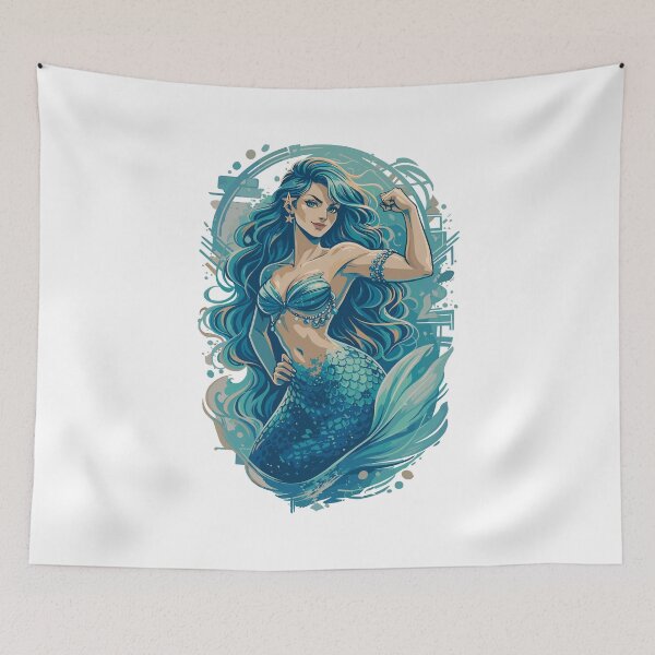 Item preview, Strong mermaid shows off her muscles – empowerment designed and sold by Pineapple-Tree.