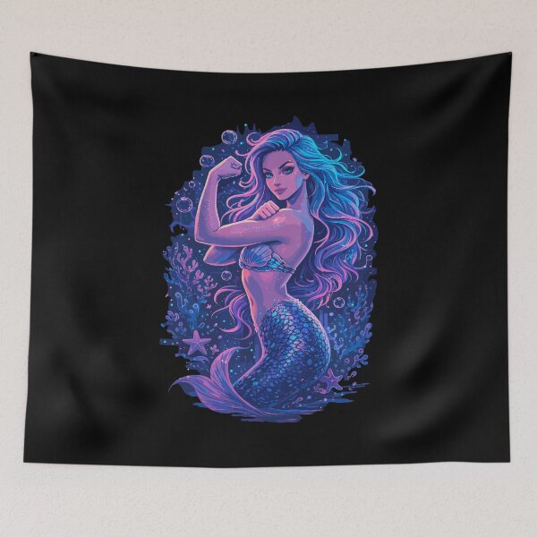 Item preview, Strong mermaid shows off her muscles – empowerment designed and sold by Pineapple-Tree.