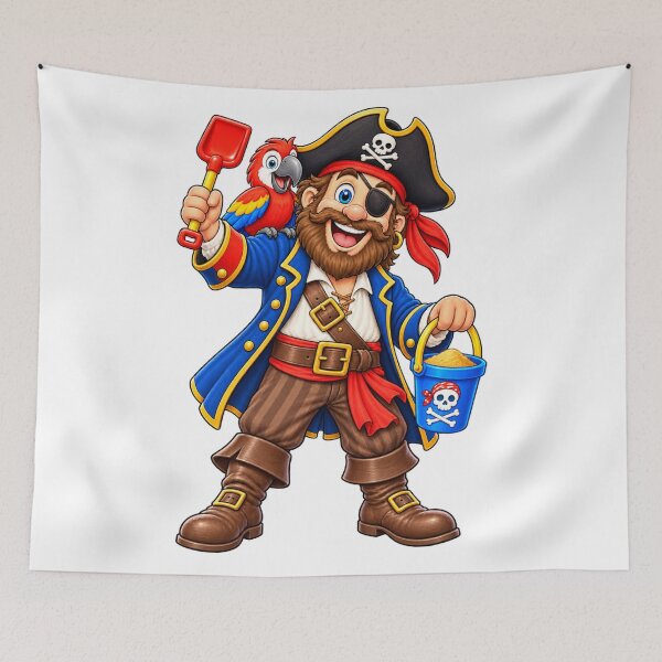Item preview, Pirata del Caribe con un loro en la playa designed and sold by JamesDunican.