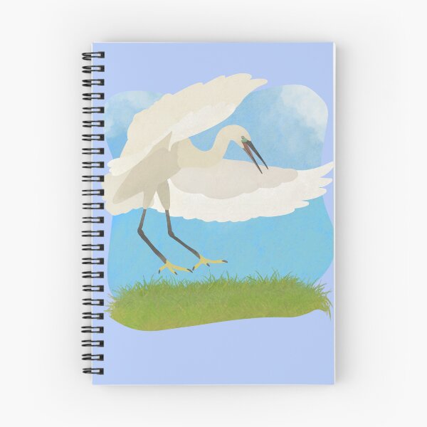 Item preview, Illustration of a Little egret landing on the grass designed and sold by FandomizedRose.